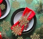 36pcs Christmas Gold Snowflake Ornaments Plastic Glitter Snow Flakes Ornaments for Winter Christmas Tree Decorations Size Varies Craft Snowflakes