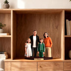 Personalized 3D Effect Family Figurine Custom Cartoon Photo Desktop Ornament Home Office Bedside Table Decoration From Your Photos Office Desk Photo Frame Gift'S For Husband And Wife (Family cartoon)
