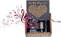 Music Box Romantic Valentines Day Gift for Her Him, Antique Laser Engraved I Can't Help to Falling in Love with You Hand Cranked Musical Box for Women Wedding,Anniversary,Birthday