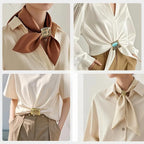 SYWDUDUCLT Scarf Ring for Women's Shawl, Silk Neckerchief, Tshirt, Gold/Sivler, S/M/L, 2 Pcs