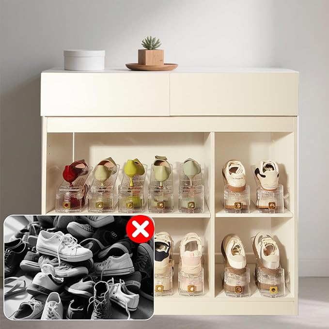 36 Pack Shoe Slots Organizer, Shoe Stackers Organizer for Closet Adjustable Shoe Holder Space Saver 50% Shoes Racks for Closet Organization