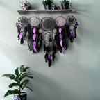Dream Catcher Wall Decor,Large Boho Dream Catcher with Luxurious Feathers & Beads, Handmade Wall Hanging for Bedroom,Living Room, Gift Ready for Girls & Adults (Black-Purple)