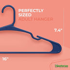 NEATERIZE Clothes Hangers Plastic 20 Pack for Adults - Plastic Hangers, The Perfect Coat Hanger and Space Saving Clothes Hangers for Closet, Percheros Ganchos para Colgar Ropa Hangars - Navy Hangers
