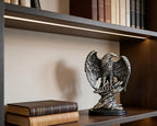 Metallic Silver Eagle Statue for Home Office Man Table Decoration 10 inch Eagle Scout Gifts, US Citizenship Gifts, Symbol of Justice and Freedom