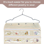 Luney Hanging Jewelry Organizer with Zippers, 56 Pockets Earring Holder Organizer with Pockets for Woman, for Hanging Earrings, Necklaces, Bracelets, Rings, Storage, Closet (Beige)