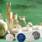 Yaomiao 15 Pieces Vase Filler Rattan Balls Decorative for Craft, Party, Wedding Table Decoration, Aromatherapy Accessories, 1.8 Inch(Blue Gray White)