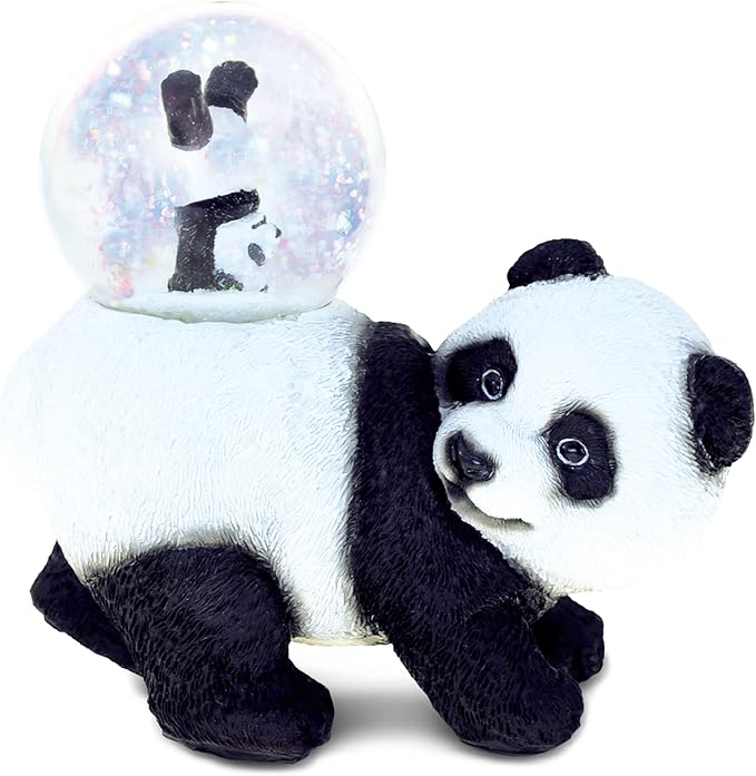 COTA Global Panda Snow Globe - Wildlife Animal Water Globe Figurine with Sparkling Glitter, Zoo Collectible Novelty Ornament for Home Decor, for Birthdays, Christmas, Valentine – 45mm