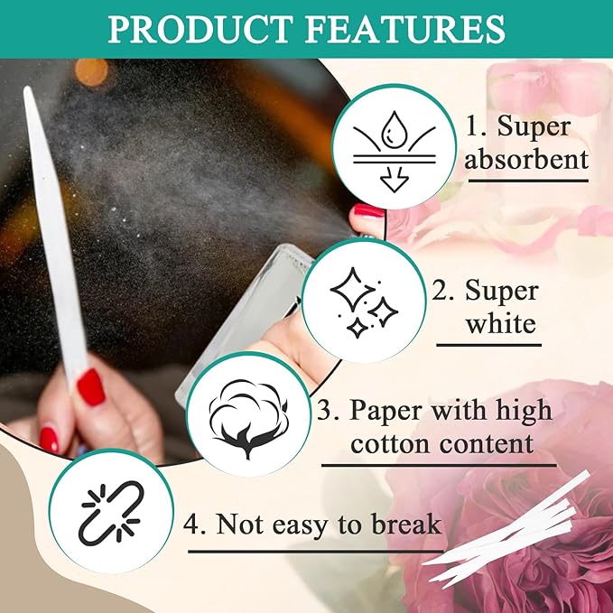 1000 Pieces Perfume Tester Strips - Perfume Paper Test Strips -Premium Fragrance Tester Strip for Scent Evaluation, Disposable Fragrance Test Strips for Aromatherapy & Spice Oils(White,Sharp)