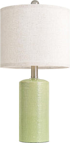G-SAFAVA 20.5" Small Table Lamps for Living Room Lamp Single Ceramic Lamps for Bedroom Bedside Lamps Modern Boho Lamps for Night Stands Farmhouse Nightstand Lamp Side End Table Lamp, Light Green