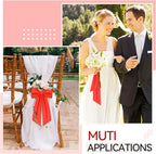 2 Pcs Red Wreath Sash for Front Door Linen Wreath Ribbon Bow for Yard Porch Garland Home Decor