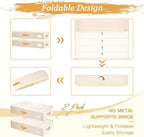 Criusia Under Bed Storage Bins with Clear PVC Lids – 2 Pack Large Underbed Organizers with Heavy-Duty Handles, Reinforced with 800G PP Panels & 80G Non-Woven Fabric – Waterproof & Foldable, Beige