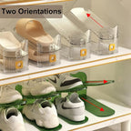 12Pack Shoe Slots Organizer for Closet Shoe Stacker Shoe Rack Organizer for Closet Space Saver Storage Shoe Holder Organization (Clear)