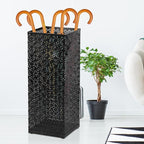 Metal Umbrella Holder Square Umbrella Stand Iron Umbrella Bucket Umbrella Stand Stable Umbrella Bucket Large Storage Space Umbrella Stand Suitable for Umbrellas (Black)