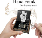 Wooden Music Box for Dad from Daughter,I Will Always be Your Lovely Girl Hand Crank Musical Boxes,My Hero Dad,Gifts for Daddy on Birthday Christmas Father's Day Deployment -Black