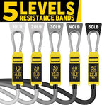 WALITO Resistance Bands Set - Exercise Bands with Handles, Door Anchor, Legs Ankle Straps, for Heavy Resistance Training, Physical Therapy, Muscle Training, Yoga, Home Workouts, Gym