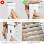 Ruichang Bamboo Kitchen Drawer Divider 4 Pack,17-22" Adjustable Utensil Drawer Organizer for Dresser Bathroom Bedroom,White