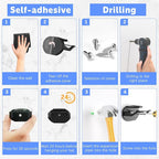 16 Pack Adhesive Hat Hooks for Wall, Strong Hat Rack for Baseball Caps, Hat Organizer Display for Home Decor, Hat Hold Hanger for Wall, Door, Closet, No Drilling - USA Patented (Black)