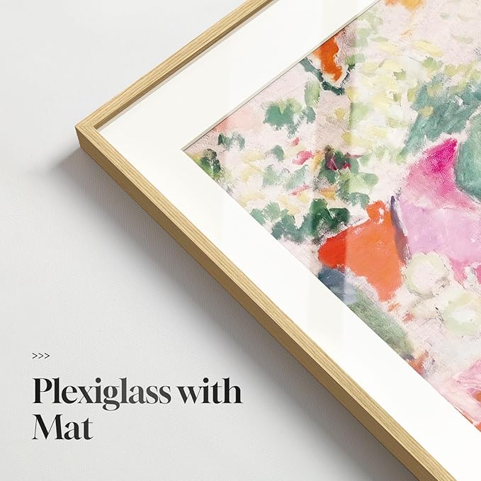 Framed Matisse Wall Art Set of 4, Colorful Abstract Landscape Wall Painting Prints, Vintage Retro Aesthetic Wall Decor for Bathroom Bedroom Hallway Office 11x14 Inch