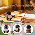Positive Turtle Figurine - 4.3" Tall Hand-Painted Resin Indoor Office Desk Decoration with Cute Motivational Sign, Funny Gift for Women Friends Bestie BFF Bestfriend Coworkers (Black)