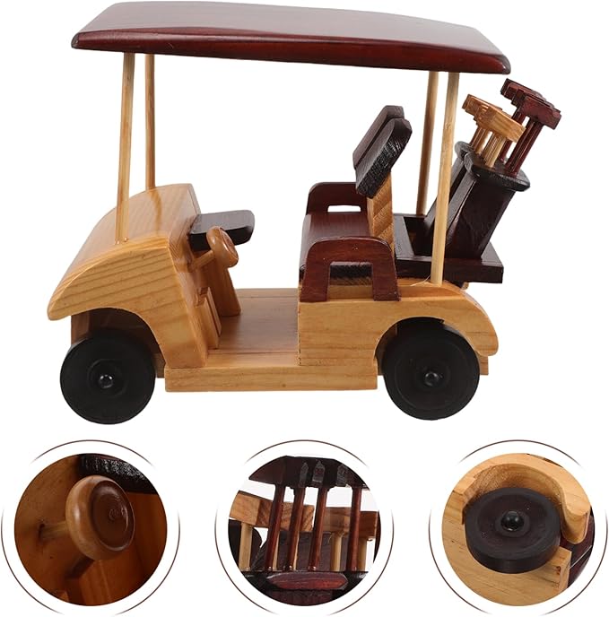 VICASKY Wooden Car Figurine Handmade Retro Vehicle Sculpture for Home Decor Unique Vintage Ornament for Auto Enthusiasts and Collectors Artisan Crafted Wooden Vehicle Collectible