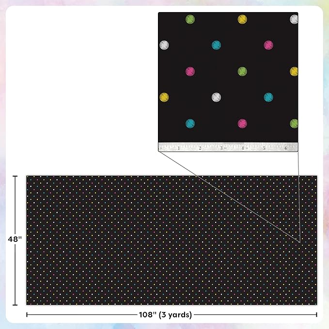 Teacher Created Resources Chalkboard Brights Creative Class Fabric for Classroom Bulletin Boards, Pillows, Curtains, and Crafts