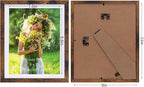 Lyeasw 8x10 Picture Frame 15 Pack, Display Pictures 8x10 with Mat or 9x11 without Mat, Brown Rustic Bulk Photo Frames for Wall or Tabletop