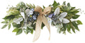 Artificial Eucalyptus Swag with Daisy Flower 25.6in Greenery Swag with Bow and Flocking Leaves Berries Farmhouse Decorative Swag for Home Wedding Wall Door Decor
