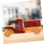 OUNONA Vintage Wood Car Model Ornament Miniature Desktop Automobile Decoration for Retro Room Decor and Stylish Wooden Craft for Living Room Bedroom Study and House