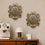 Vintage Key Wall Sculptures 2 Pack Antique Wall Decor Hallway Wall Art for Home Hand Painted Decoration with Embossed Key Design Vintage Decor for Living Room Bedroom Gallery Unique Gifts (Gold keys)