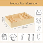 Drawer Organizer Clothes, Adjustable Dividers and Can Change the Size of the Dividers According , Can be Used in the Bedroom, Nursery and Closet Organizer or Storage, Underwear, Socks (Beige, Big)