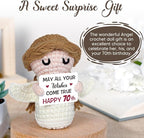 70th Birthday Gifts for Women Men, 1956 70th Birthday Decorations, Happy 70 Year Old Gifts for Family Friends - Handmade Positive Angel Crochet Doll