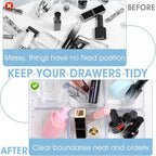 24 Pcs Clear Drawer Organizers 3" x 3" x 2" Stackable Small Makeup Vanity Storage Bins Small Desk Drawer Organization Clear Container Dividers for Makeup Vanity Office Bathroom Kitchen Utensil