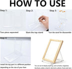 12 Pack Adjustable Clear Acrylic Display Stands for Purse, Book, Album, CD, Magazine, Picture, Plate & Artworks, Home Office Party Decor(4.02 x 2.36 Inchx 4.5)