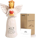 Kohehe Sympathy Gifts for Loss of Loved One, 5.12" Heart Angel Figurine Memorial Gift for Loss of Baby Mom Dad Grandma,Thoughtful Comforting Gifts for Funerals,Memorials, Anniversaries of Loss