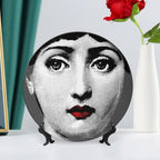 Lina Cavalieri Plate, Wall Decorative Plate, Mysterious Face Plate Wall Hanging Decoration,Including Bracket and Special Spring Hook, 10inch, Style11