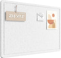 Fluxynara Bulletin Board, 23.6" x 17.5" Cork Board Alternative with 12 Safe Removable Adhesive Tabs, Foldable Felt Pin Board for Home Office, Classroom, Bedroom,Entryway for Walls—Light Gray