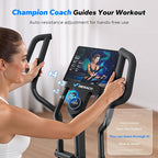 Merach Elliptical Machine, Elliptical Exercise Machine for Home with Hyper-Quiet Magnetic Drive System, Elliptical Training Machines with16.5-19IN Stride, Automatic Resistance, 400lbs Capacity