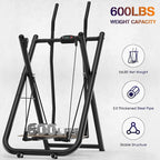 Air Walk Elliptical Glider Machine - 600LBS Capacity, Fully Assembled Low-Impact Design for Home Gym Cross-Training Arm & Leg Cardio Workout-New Version