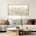 Large Floral Wall Art Framed Colorful Wildflower Wall Paintings Flower Artwork Floral Art Prints Wildflower Pictures Flowers Wall Decor for Living Room Bedroom Office Farmhouse 20x40 Inches Gift