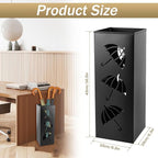 Metal Umbrella Holder, 16.5x6.3x6.3inch Square Free Standing Umbrella Rack Decorative Umbrella Holder Bin Multipurpose Walking Sticks Holder for Umbrella Cane Entryway Home Office (Style B)