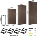 YGEOMER Floating Shelves for Wall, Different Sizes Walnut Wall Shelves for Living Room, Bathroom, Bedroom, Kitchen, Home Decor (Set of 4)