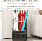 Umbrella Stand Umbrella Bucket Umbrella Rack Barrel, Entryway Umbrella Organizer with Water Tray, Large-Capacity Umbrella Holder Rain Water Collection Tray, for Home/Entryway/Office/Hotel/Supermarke