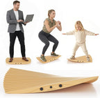 360° Wobble Balance Board for Standing Desk，Anti-Fatigue Rocker Board to Improve Focus, Burn Calories & Simulate Surfing & Skateboarding at Home or Office，Also Foot Strengthener & Stretcher for Plantar Fasciitis Relief.
