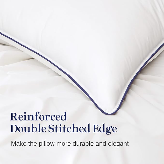 puredown® 22x22 Pillow Inserts Set of 2, Overfilled Down Alternative Decorative Pillows with 100% Cotton Cover, Plush Fluffy Throw Pillows for Couch, Sofa, Bed and Home Decor