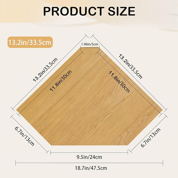 JiudunsKylight Wall Mounted Corner Floating Shelf with Wire Hole, 13.2 Inch Corner Wall Shelf Rack for Living Room, Bedroom, Kitchen Decor, Storage for Plants, Photos, Speakers (Oak,1 Pack)