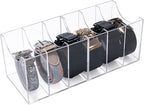 Sparkle Race Acrylic Belt Organizer for Closet Drawer, Clear Belt Rack Storage, 2pcs Belt Holder Display Case with 3 Compartments, Men Women Home Desktop Belt Box for Ties, Watches, Jewelry