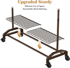 Heavy Duty Clothes Rack for Hanging Clothes Extendable Rolling Clothing Rack for Hanging Clothes 51 to 71" W x 16.53" D x 65" to 71" H 350lbs Snap Adjust Height Coat Rack