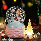 Snow Globes,Mermaid Snowglobes with Musical,LED Lights, Musical Snow Globe Music Box Color Lights