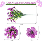 Artificial Flowers for Outdoors,Faux Flowers Daisy with Eucalyptus Leaves for Indoor Garden Home Decoration,UV Resistant Artificial Flower Fake Plants for Porch Patio, 12 Bundles (Purple)
