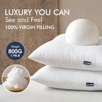 MIULEE Throw Pillows Inserts, Pack of 4 24x24 Inch 100% Virgin Fiber Filling Bed Couch Pillows